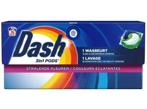 Dash 3en1 Pods Lessive Couleurs Éclatantes 26 Lavages