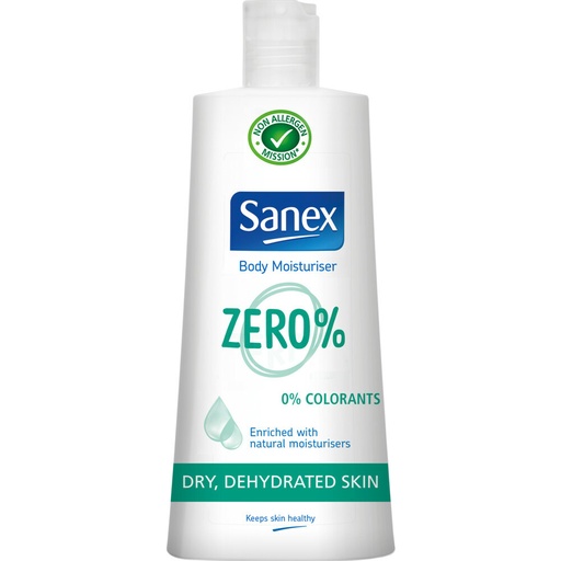 Sanex Zero% Lait Corps Hydratant Peaux Sèches Déshydratées 250ml