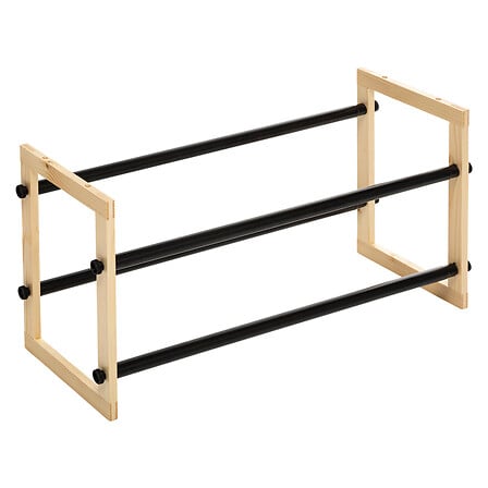 Range-chaussures 5Five extensible 12 paires bois naturel métal noir