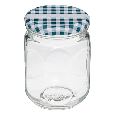 5Five Lot 6 Pots Confiture Jarro Verre 0,5L Couvercle Vichy