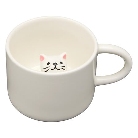 Mug Atmosphera Nippon Chat 3D Porcelaine Blanc 32 cl