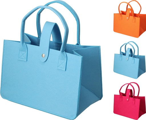 Sac Cabas Mini Feutre Bleu Clair 30x17x20 cm - 3 Couleurs Disponibles