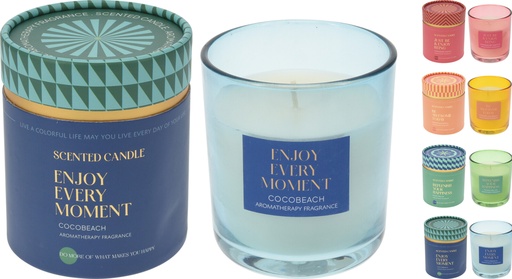 Bougie Parfumée Aromathérapie Verre 10cm - 4 Parfums Disponibles