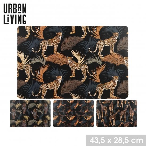 Urban Living Set de Table Design Jungle Animaux 4 Motifs 43,5x28,5cm