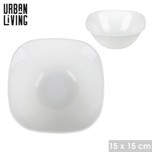 Urban Living Bergame Coupelle Carrée Verre Opale Blanche 15 cm