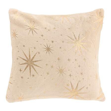 Atmosphera Coussin Décoratif Étoiles Dorées Blanc Polyester 40x40 cm