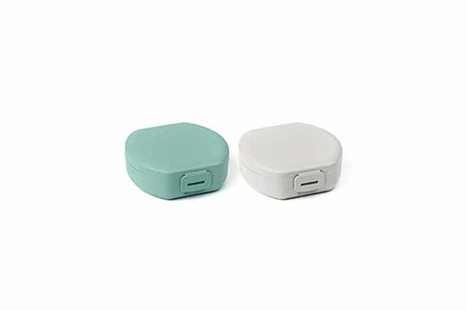 Day to Day Essentials Lot 2 boîtes goûter nomades rondes vert d'eau/beige Ø11xH4cm