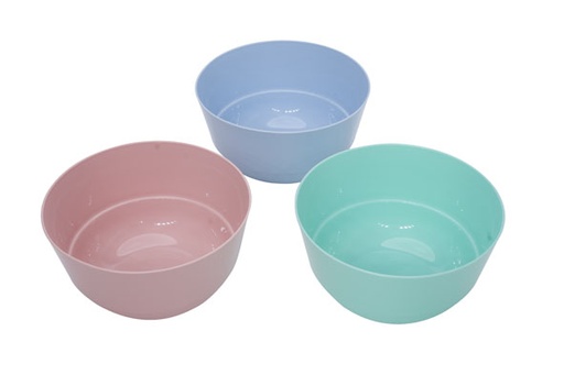 Hega Hogar QUINTI LUXE - Lot de 4 Bols Pastel 1L en Plastique - 3 Couleurs Disponibles  - 1 Couleur par lot