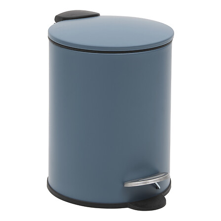 5Five Poubelle à Pédale Fermeture Douce Métal Bleu 3 Litres