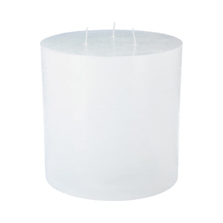 Atmosphera Bougie rustique Olia blanche 3 mèches 14x14 cm