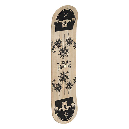 Atmosphera Déco murale planche skateboard Deven bois palmiers 80x20 cm