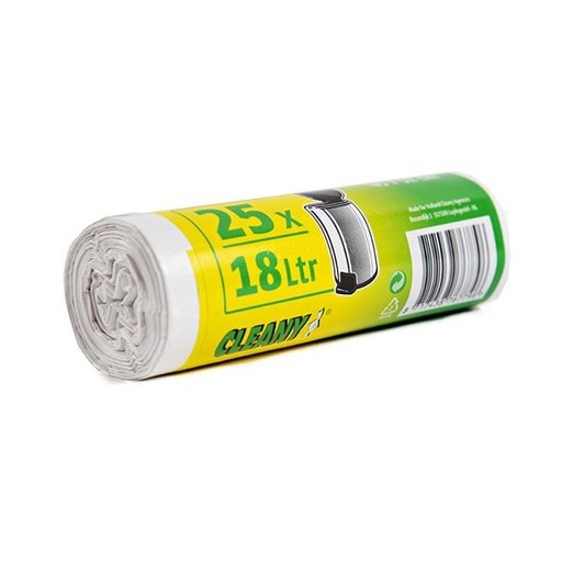 [HD-07011] SACS POUBELLE DE 18 LITRES BLANC - ROULEAU DE 25 PIÈCES -  45x52cm - ÉPAISSEUR 7mu