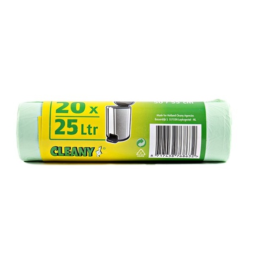 [HD-07012] SACS POUBELLE VERT DE 25 LITRES - 20 PIÈCES - ÉPAISSEUR 7mu