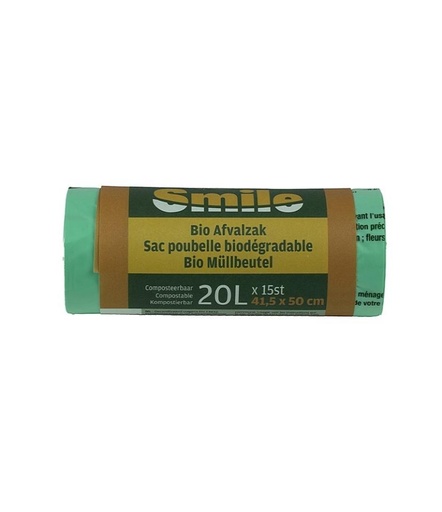 [HD-07032] SMILE SAC BIODÉGRADABLE 20LTR - 15 PIÈCES