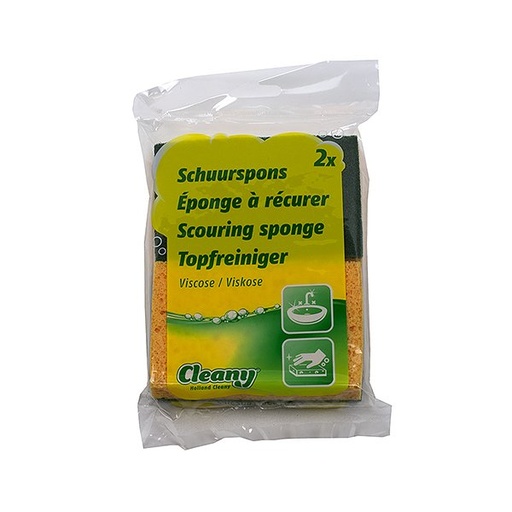 [HD-10026] ÉPONGE À RÉCURER VISCOSE 2 PIÈCES - 70 x 110 x 25MM