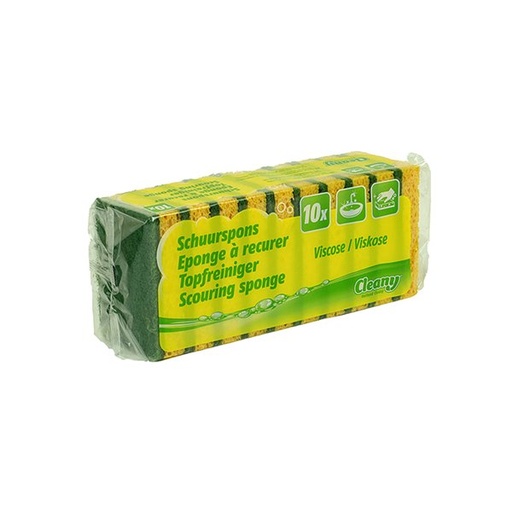 [HD-10034] ÉPONGE À RÉCURER VISCOSE 10 PIÈCES - 65 x 100 x 23MM